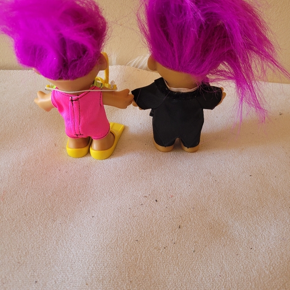 VINTAGE RUSS Pink Hair Scuba Diver & Tuxedo Troll Doll 1990’s Great Condition - Picture 3 of 5